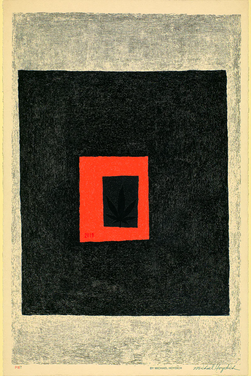 Minimal Political Archive Poster Titled Prohibited Knowledge, work 165 by Michael Hoydich