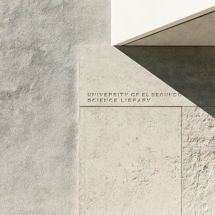 Minimalist Building Entrance Sign For University Of El Segund, course cover for UES-206